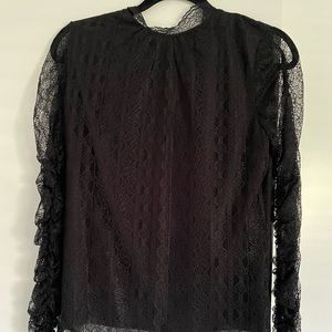 NWOT Express M Black Lace Blouse